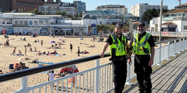 Two officers on Bournemouth pier