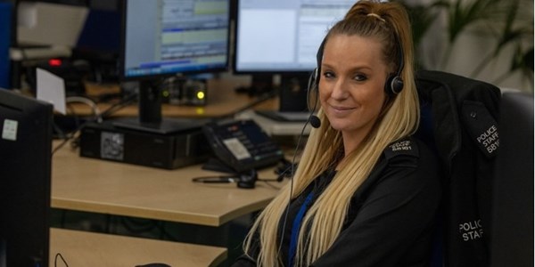 Woman contact officer smiling