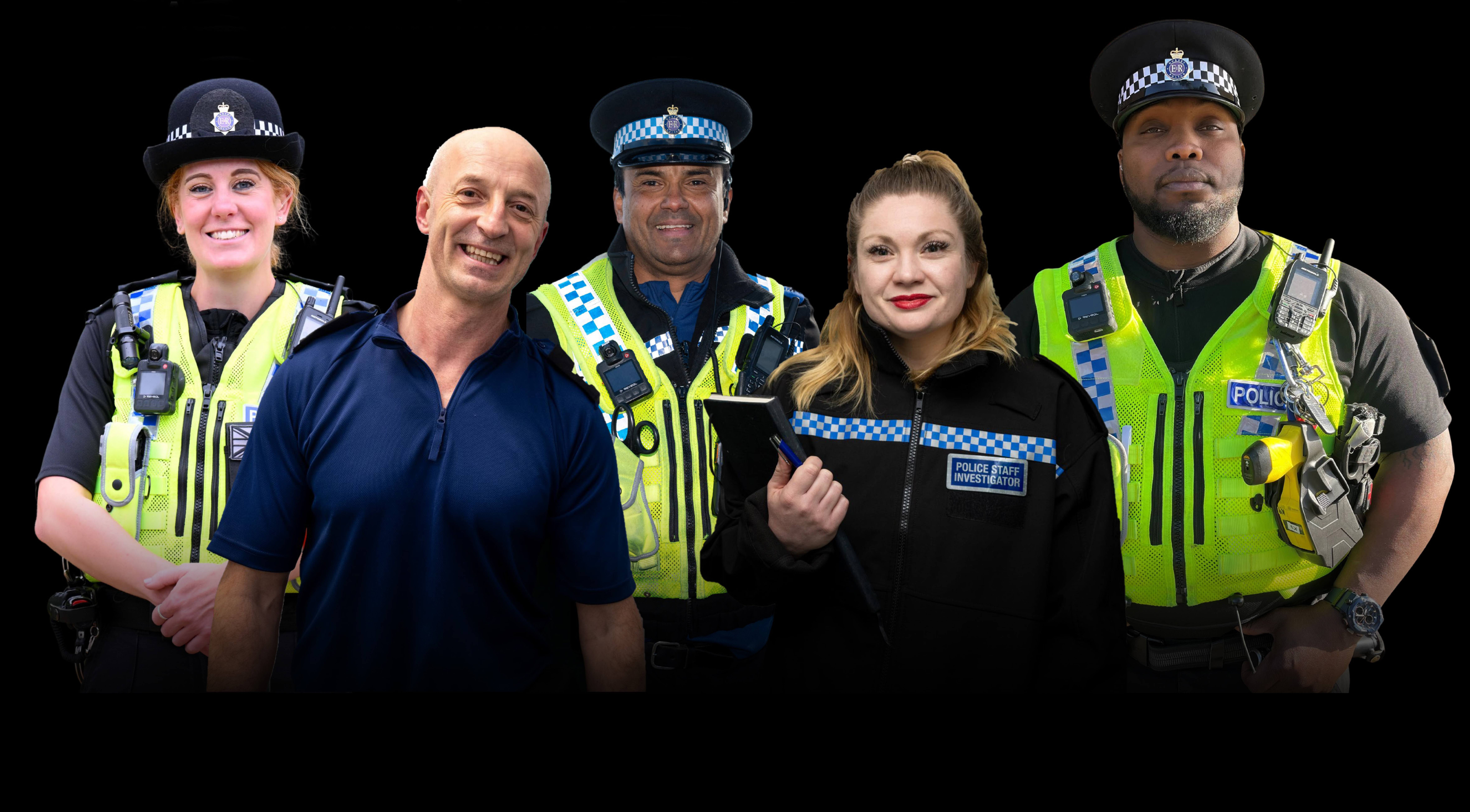 Group of officers and police staff smiling