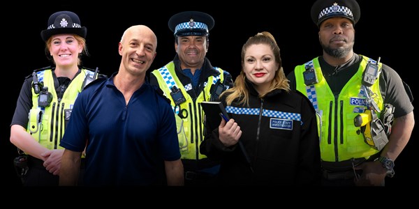 Group of officers, male and female and people of colour