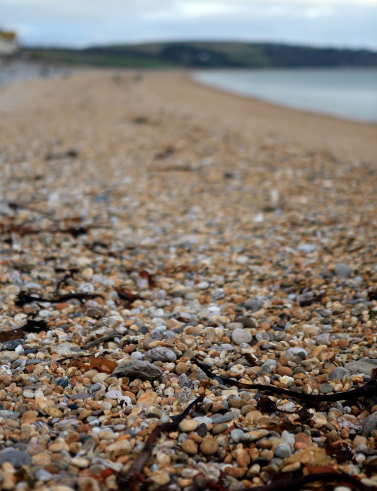 Pebbles on a beach soft focus