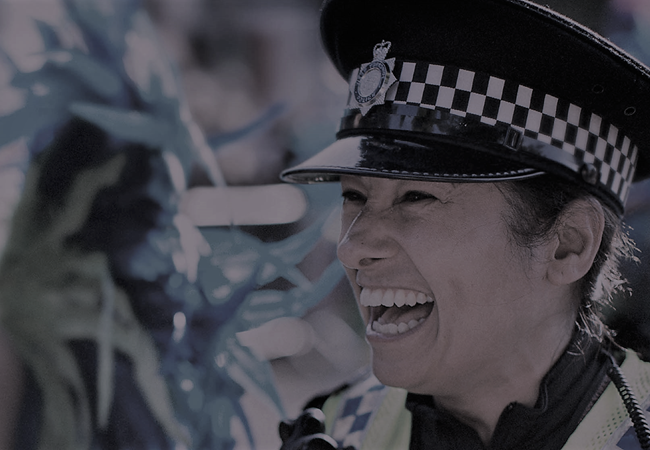 police officer smiling