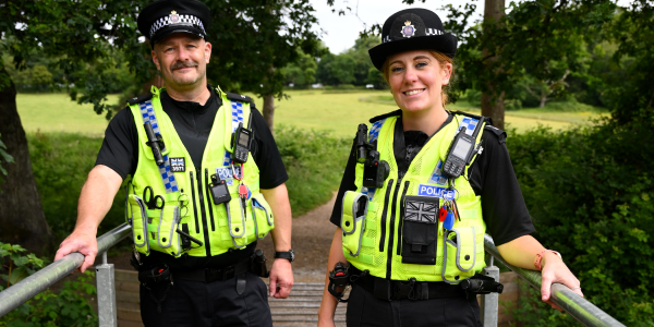 Male and Female Special Constables smiling